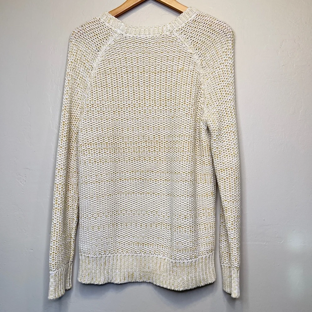 Vince | Chartreuse Chunky Knit Crew Neck Long Sleeve Banded Cuffs Tunic Sweater - Picture 4 of 13